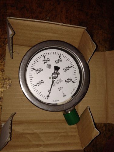 McDaniel Controls Pressure Gauge, 0-6000 PSI, ab 21031