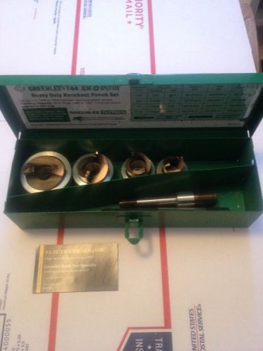 NOS Greenlee 744 Slug Splitter Stainless Knockout Punch Set 1/2&#034; 3/4&#034; 1&#034; 1/4&#034;