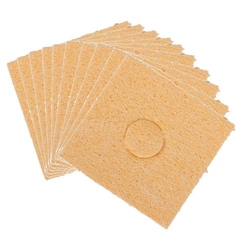 Lot 10 soldering iron solder tip welding cleaning sponge yellow 1.7mm for sale