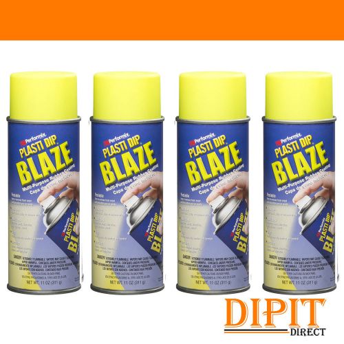 Performix Plasti Dip Blaze Yellow 4 Pack Rubber Coating Spray 11oz Aerosol Cans