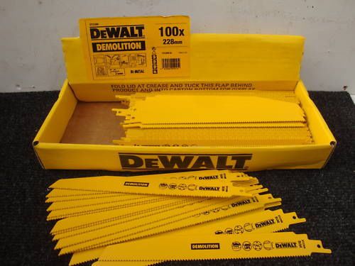 100 x DEWALT DT2308 BI-METAL DEMOLITION RECIP SAW BLADES BOX CODE DT2309