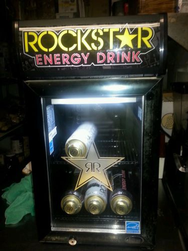 Used LED ROCKSTAR Energy Drink Mini Cooler Fridge BAR