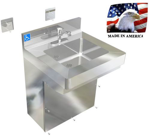 Ada hand sink hd 24&#034; 14ga stainless steel vandal resistant prison security jail for sale