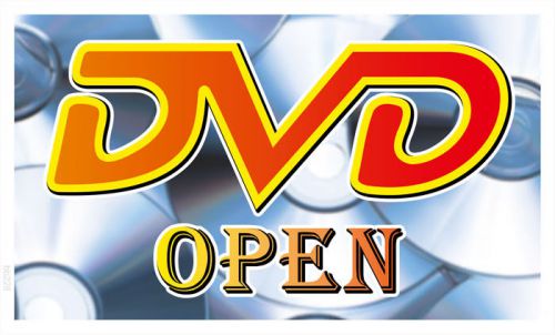 bb228 DVD OPEN Banner Shop Sign