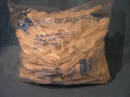 PRIME SOURCE  (500)  WHITE TASTER SPOONS   (3  INCH )