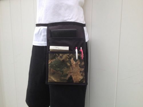 BLACK CAMOUFLAGE 1 POCKET HIP BARTENDER, WAITRESS WAIST APRON RESTAURANT  USA