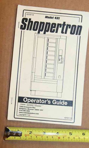 Crane National 431 cold food vending machine Operator&#039;s Guide manual