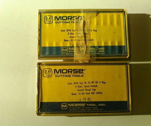 MORSE CUTTING TOOLS, style 2070 sizes 10-32, 8-32 ground thread TAPS 2 boxes