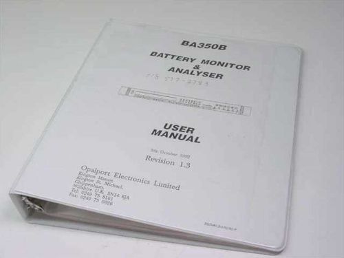 Opalport Electronics Battery Monitor &amp; Analyser User Manual BA350B