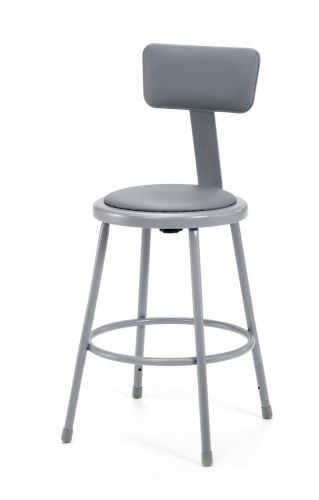 National Public Seating Stool with Adjustable Backrest 24&#034;