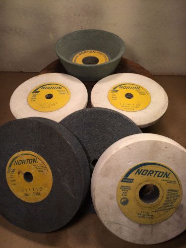 6 Pc Lot Of Norton Grinding Wheels