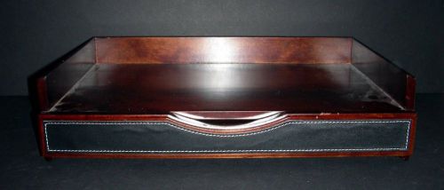 W) LEVENGER LARGE DESK ORGANIZER DARK CHERRY LETTER DRAWER LEATHER