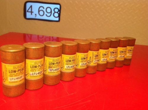 New Lot Of 10 COOPER BUSS LPJ-45SP LOW PEAK DUAL ELEMENT TIME DELAY 45 AMP FUSES