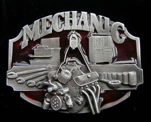 NICE MECHANIC BELT BUCKLE DETAILED FINE PEWTER NEW