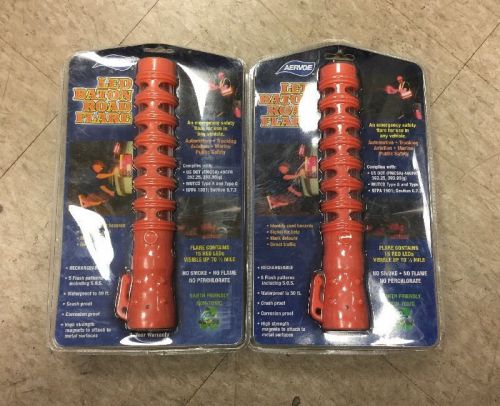 Lot Of 2 Led Baton Road Flare Sealed Aervoe Rechargable