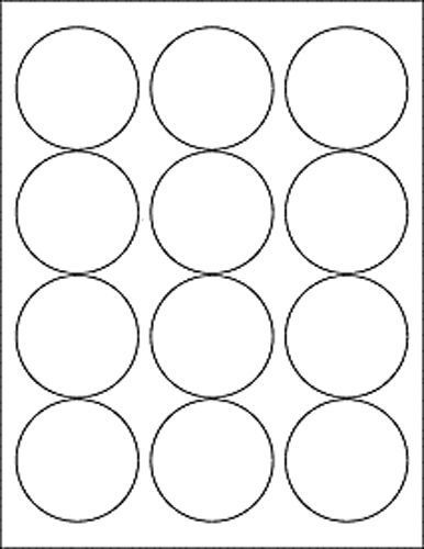 Sheet Labels - 2.5&#034; Round White Gloss Laser - 12 Sheets |  eBAY-L13