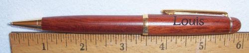 PERSONALIZED &#034;LOUIS&#034; LASER ENGRAVED ALASKA &amp; EAGLE ROSEWOOD CLIP BALLPOINT PEN