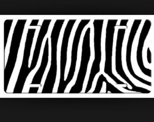 BLANK 6&#034;x12&#034; PLASTIC ACRYLIC LICENSE PLATE TAG BLACK ZEBRA PLATE DECAL STICKER