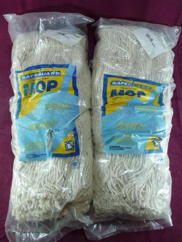 2 LOT- NEW Safeguard 24oz Screw Top On Cotton Twine Floor Mop Head Bolt Wet