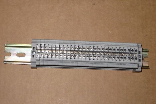 LOT OF 27  PHOENIX CONTACT UK-5-N TERMINAL BLOCKS W/Rail and 2 E/NS 35 N clamps