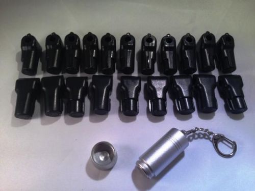 SET OF 20 PLASTIC 6MM STOP LOCKS AND 1 DETACHER KEY BLACK RETAIL ANTI THEFT HOOK