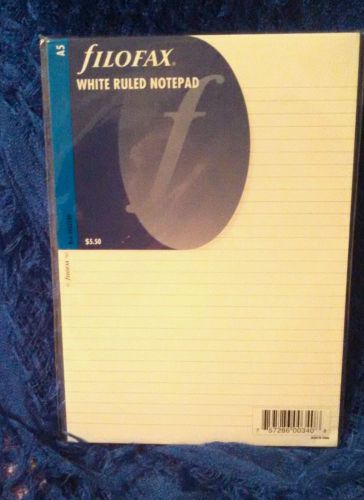 A-5 FILOFAX WHITE RULED NOTEPAD