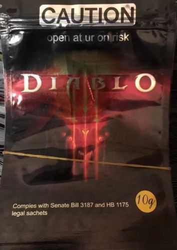 50 Caution Diableo 10g  EMPTY** mylar ziplock bags (good for crafts jewelry)