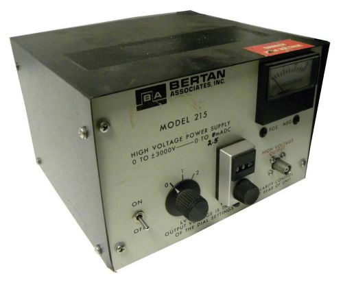 BERTAN ASSOCIATES HIGH VOLTAGE POWER SUPPLY 0- +/-3000VDC MODEL 215 - SOLD AS IS