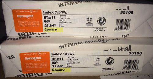 25 Shts Digital Index 35100 Color Card Stock, 90 Lb 8-1/2 X 11 Canary 25 SHT/PKG