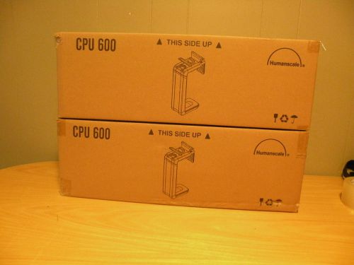 HUMANSCALE CPU600 UNDER DESK CPU HOLDERS LOT OF 2 BOXES WITH 2 EACH TOTAL OF 4