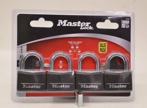 Master Lock 4 Pack 7/8&#034; Regular Shackle Key Padlock 141Q