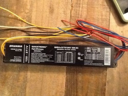 Sylvania Quicktronic High Efficiency Electronic Ballasts QHE4X32T8/UNV ISN-SC