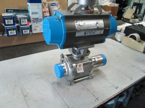 Pbm s/s ball valve w/pneumatic actuator &amp; positioner #sihlk9f-g-34-k271 3&#034;tube for sale