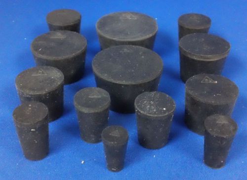 Rubber Stoppers Assorted - Black - 13 per lot - Made in USA