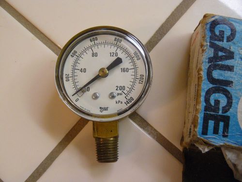 Marshall Town New Pressure Gauge 0-200 PSI 2.0&#034; 1/4 NPT