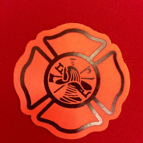 3M BRIGHT ORANGE FIREFIGHTERS MALTESE CROSS 2 X 2 INCH FOR YOUR HELMET