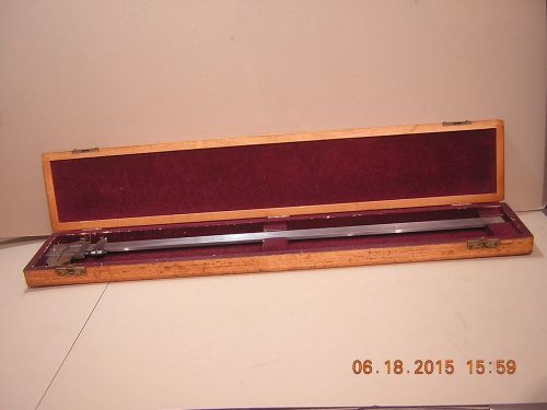 STARRETT No.122 INSIDE / OUTSIDE 24&#034; VERNIER CALIPER, BOX - OLD BUT IT WORKS