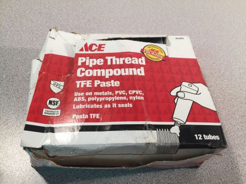 Box of 12 tubes new ace pipe thread compound white teflon tfe paste 1 oz ea(w-32 for sale