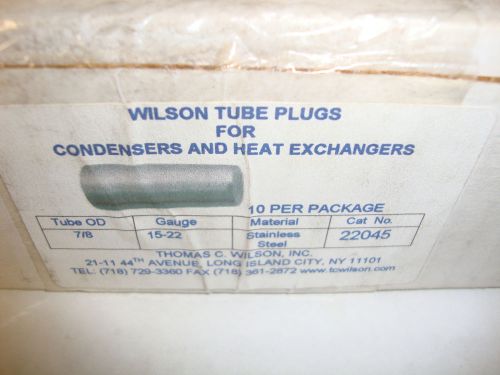 (10) NEW THOMAS C. WILSON 22045 7/8&#034; 15-22 316SS TUBE PLUGS