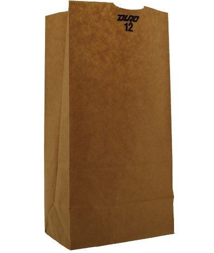 Duro Grocery Bag, Kraft Paper, 12 lb Capacity, 7-1/16&#034;x4-1/2&#034;x13-3/4&#034; 500 ct,