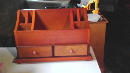 New! Wooden Office Organizer Desktop Holder Storage Desk Wood Pen Sorter Pencil