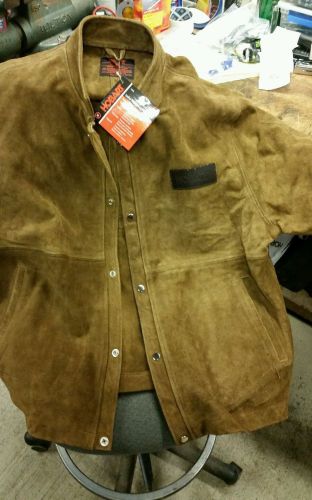 Hobart welders leather welding jacket xlarge  770488 dark brown fast ship! for sale