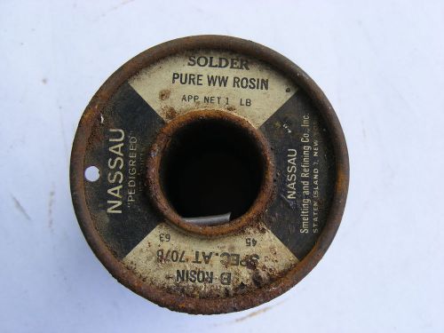 Vintage Nassau Pedigreed Pure WW Solder 12.5 Ounces Western Electric