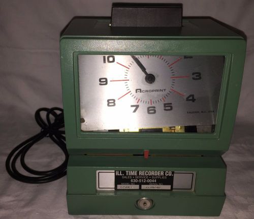 VIntage Used ACROPRINT TIME CLOCK 125ER3 Punch Made in USA ILL. TIME RECORDER CO