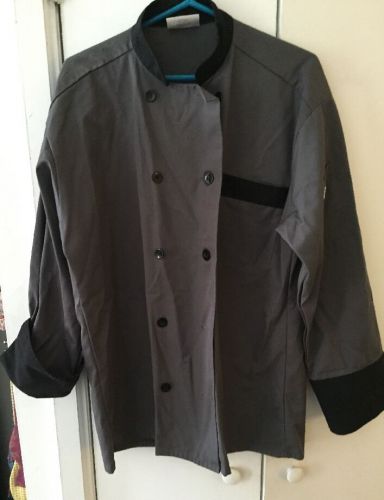 Men&#039;s Chef Jacket- Medium-Gray/Black- Uncommon Threads