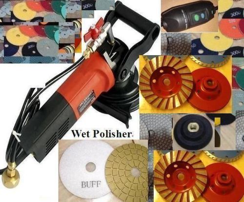 Wet Polisher 220V 230V 240V Concrete Polishing 18 Pad 2 Buff 4 Cup Stone Granite