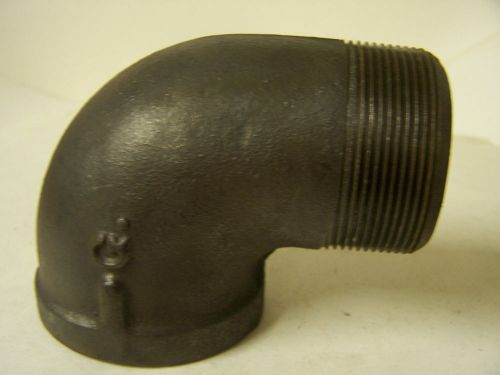 2&#034; black 90 degree street elbow 2&#034; npt black malleable iron grinnell made in usa for sale