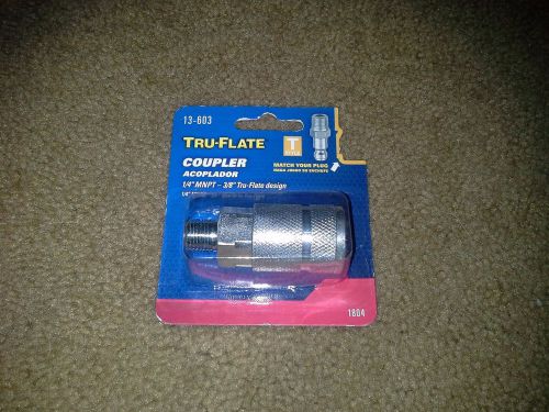 Air Line Coupler Quick Connect 1/4&#034; MNPT 3/8&#034; Plews Tru-Flate 13-603 T Style