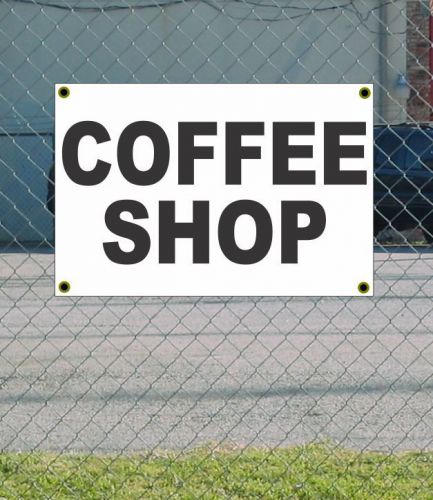 2x3 coffee shop black &amp; white banner sign new discount size &amp; price free ship for sale