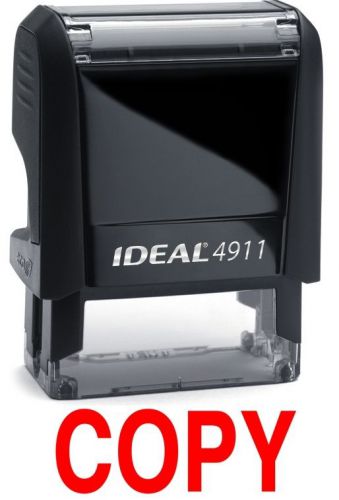 Copy text on a ideal 4911 self-inking rubber stamp with red ink for sale